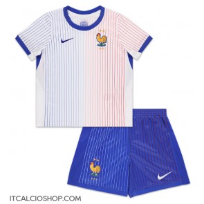 Francia Seconda Maglia Bambino Europei 2024 Manica Corta (+ Pantaloni corti)